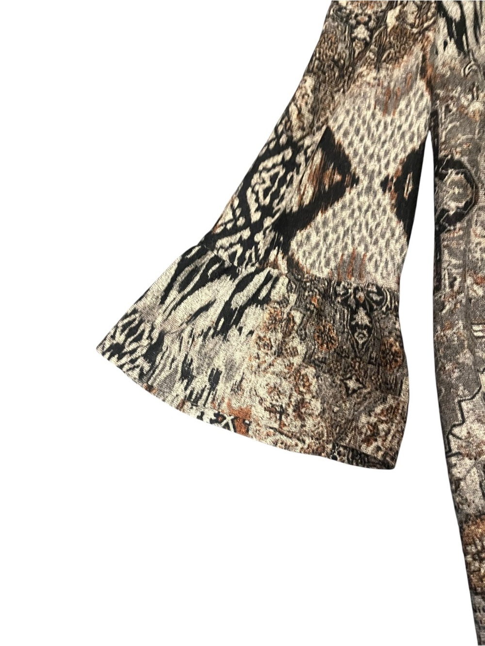 R&M Richards Neutral-Toned Printed Midi Dress in Cream and Brown - Picture 6 of 8